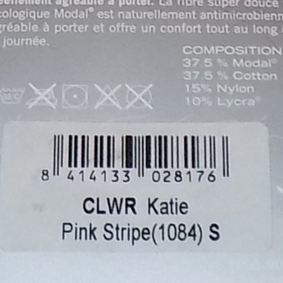 New Lorpen Katie pink Stripe Cotton/modal Small - Picture 4 of 6